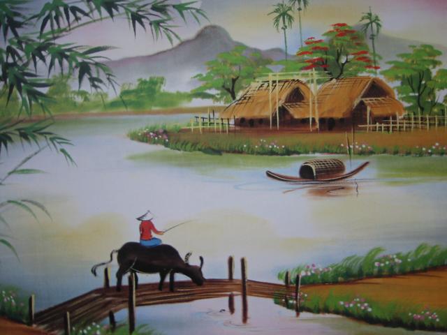 Tranh vẽ phong cảnh quê hương Việt Nam đẹp nhất